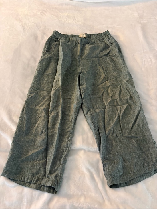 Cynthia Rowley Pants - Women Casual Wide-Leg Linen Blend Pants in Sage Green